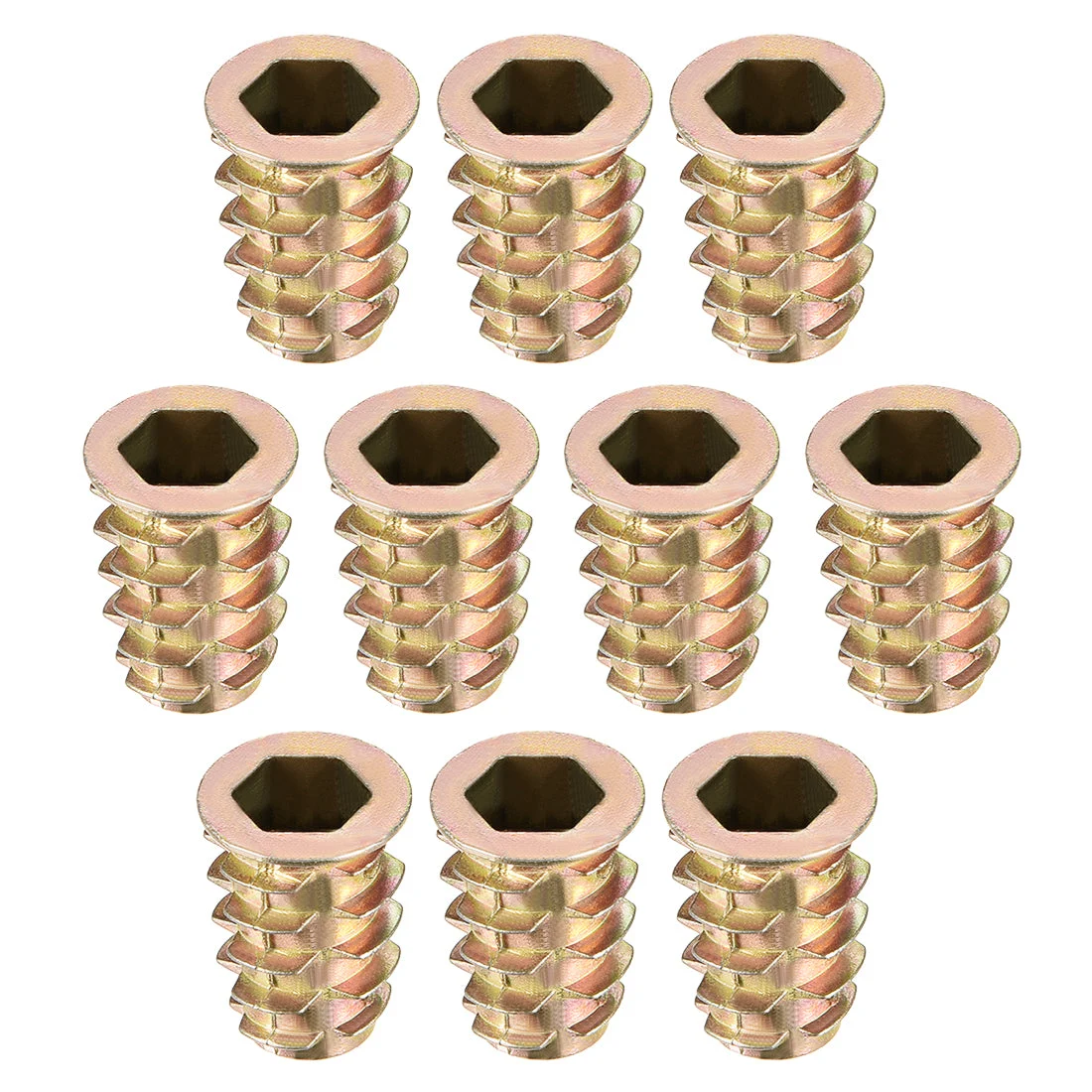 Threaded Insert Nuts Zinc Alloy Hex Socket M8 Internal Threads 20mm Length 10pcs
