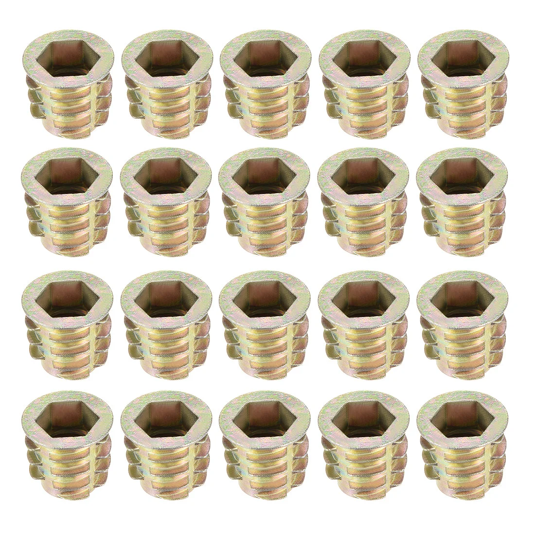 Threaded Insert Nuts Zinc Alloy Hex Socket M10 Internal Thread 15mm L 20X