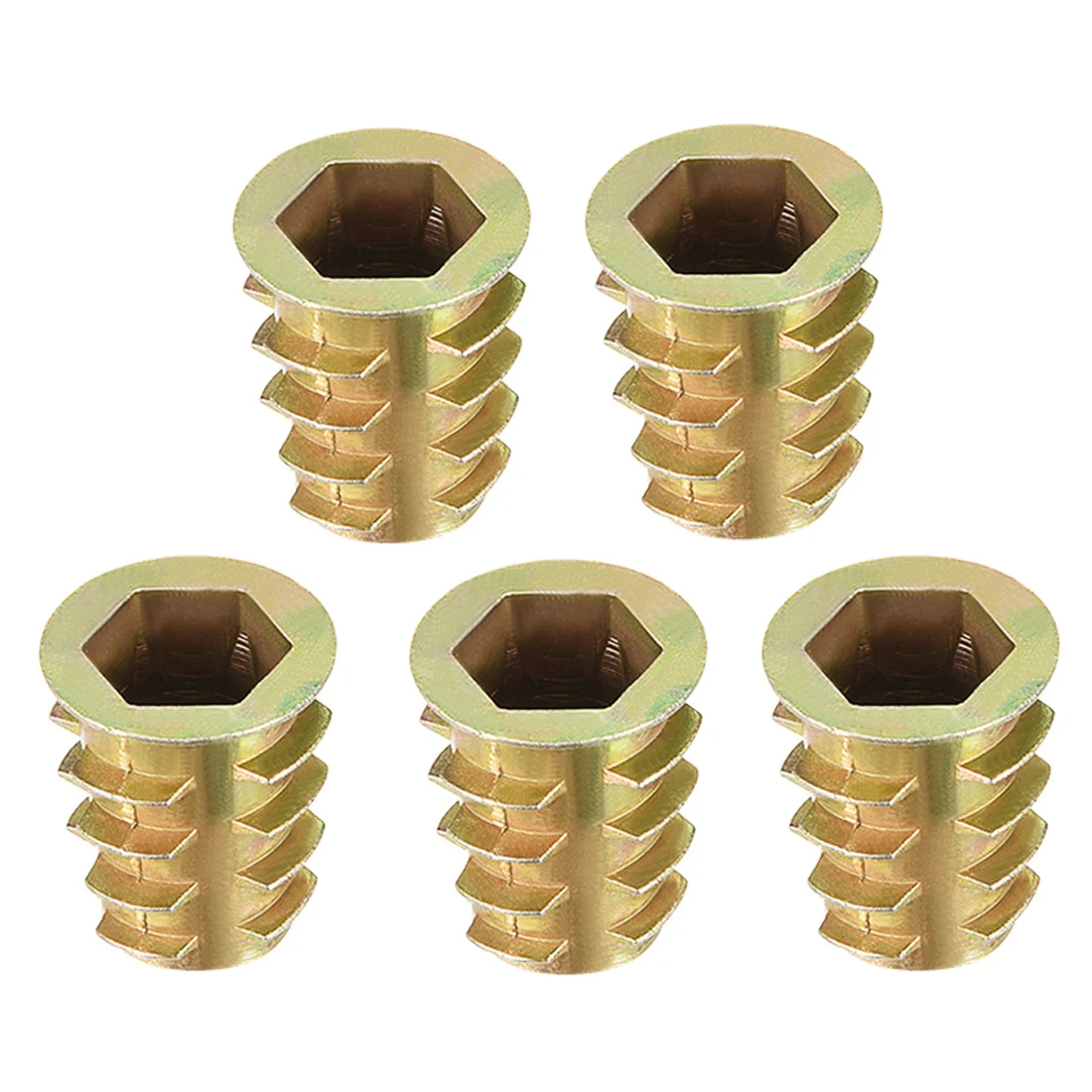Threaded Insert Nuts Zinc Alloy Hex Socket M10 Internal Threads 20mm Length 5pcs