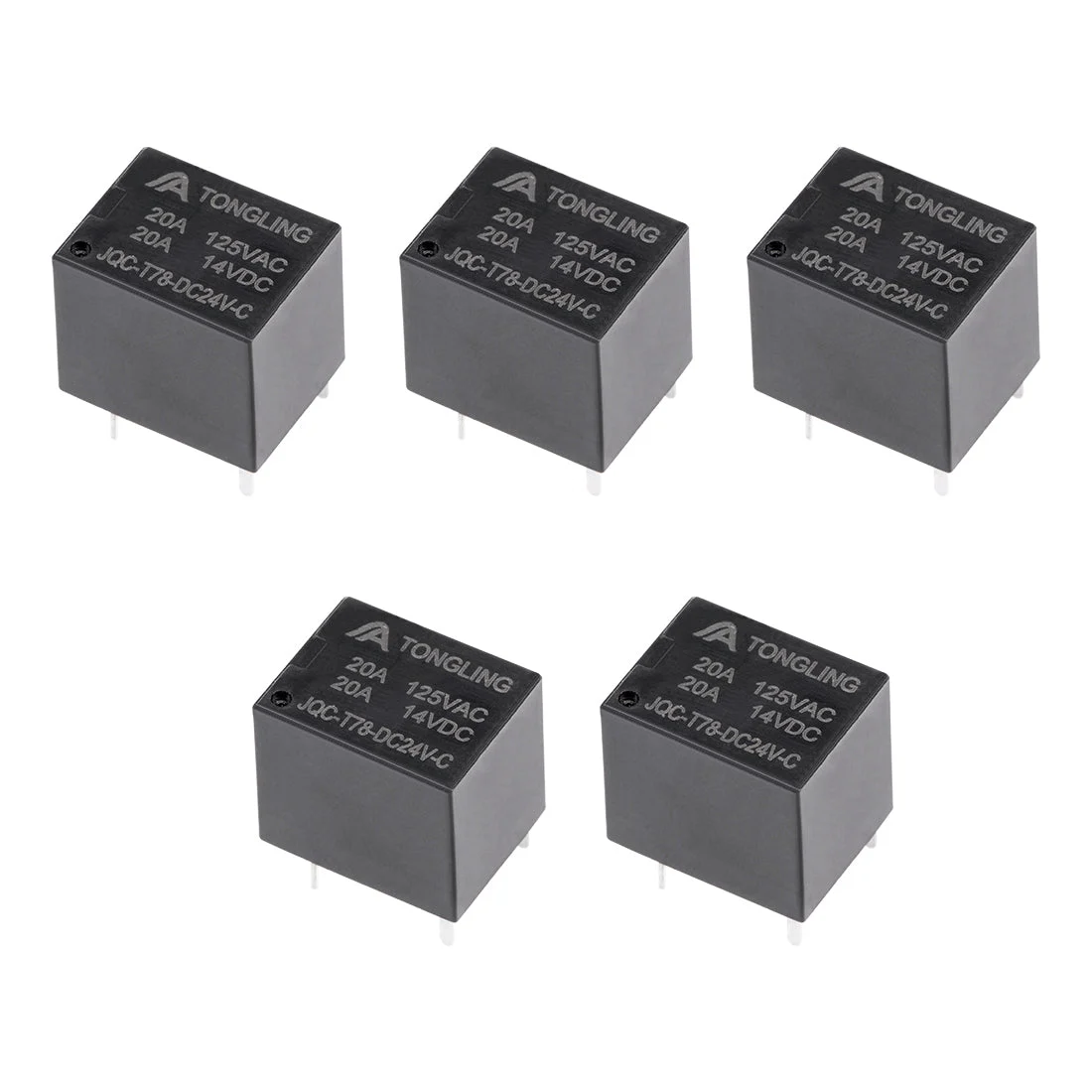 5 Pcs JQC-T78-DC24V-C DC 24V Coil SPDT 5 Pin PCB Electromagnetic Power Relay