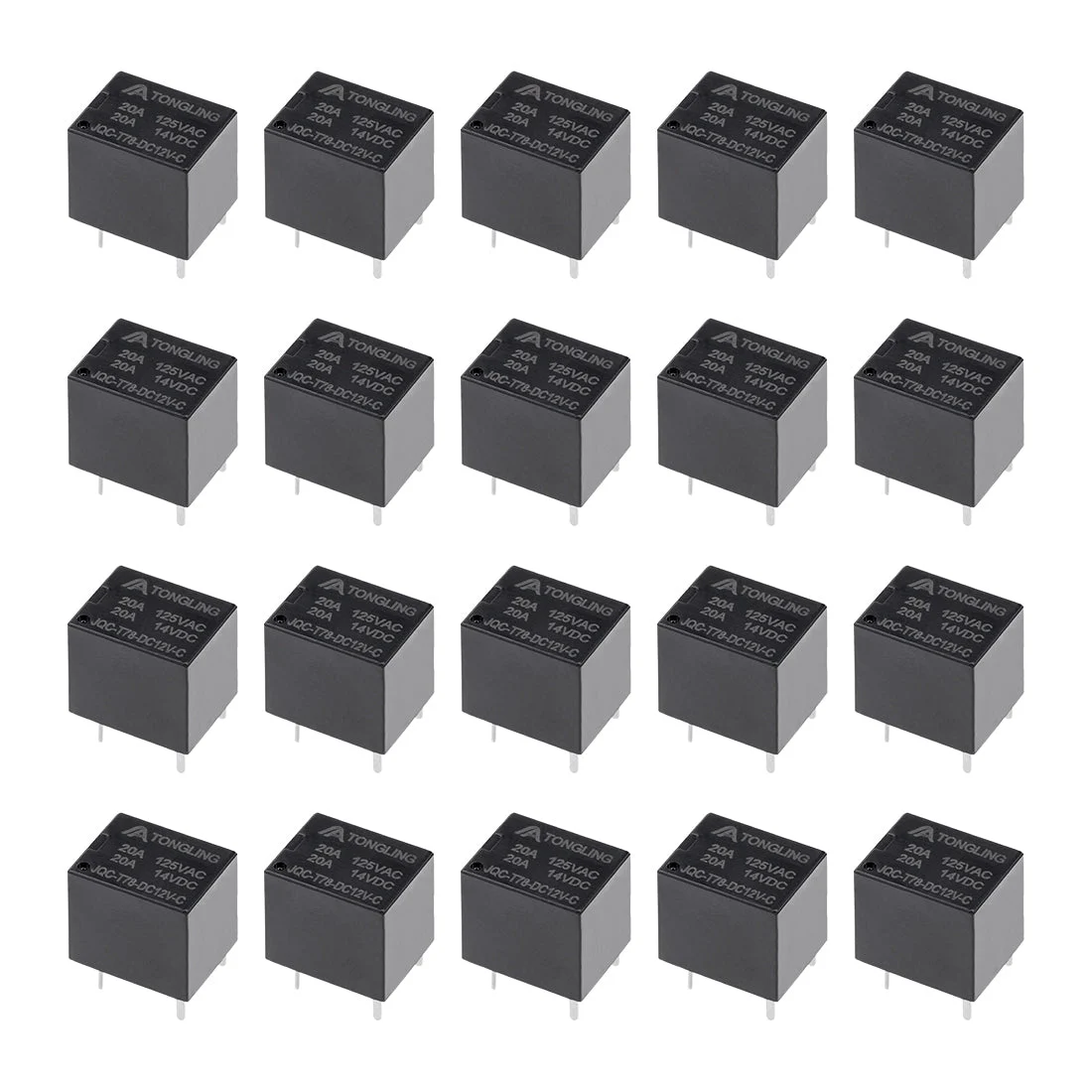 20 Pcs DC12V-C DC 12V Coil SPDT 5 Pin PCB Electromagnetic Power Relay