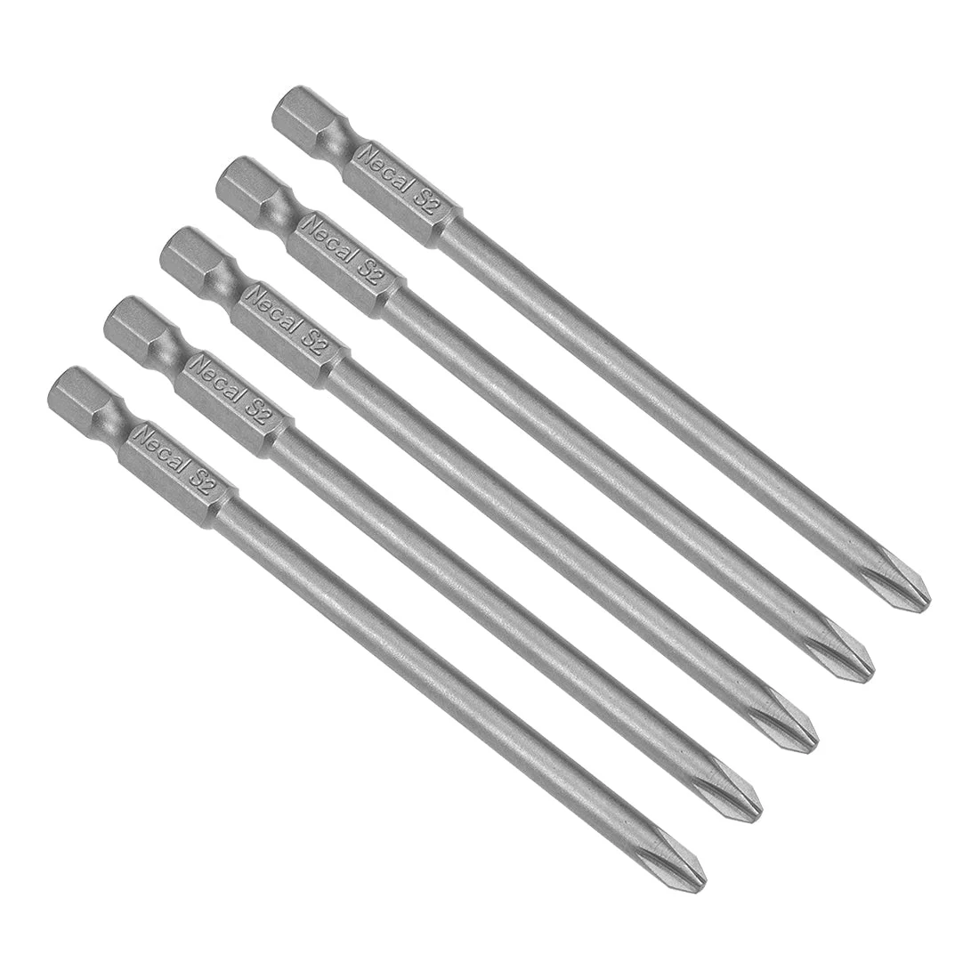 4 Pcs 5mm PH2 Magnetic Phillips Screwdriver Bits, 1/4 Inch Hex Shank 3.94-inch Length S2 Power Tool