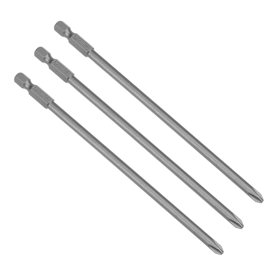 3 Pcs 1/4 Shank 150mm Length 5mm Phillips PH2 Magnetic S2 Screwdriver Bits