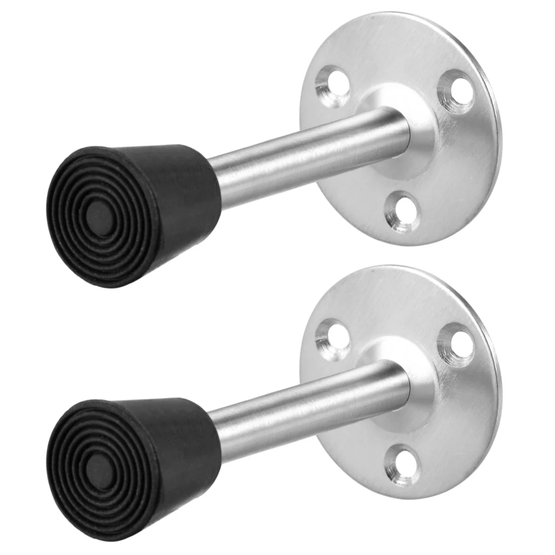 Door Stopper Stop Bumper Wall Protector Sound Dampening Wall Mount w Rubber Tip 115mm Long 2pcs