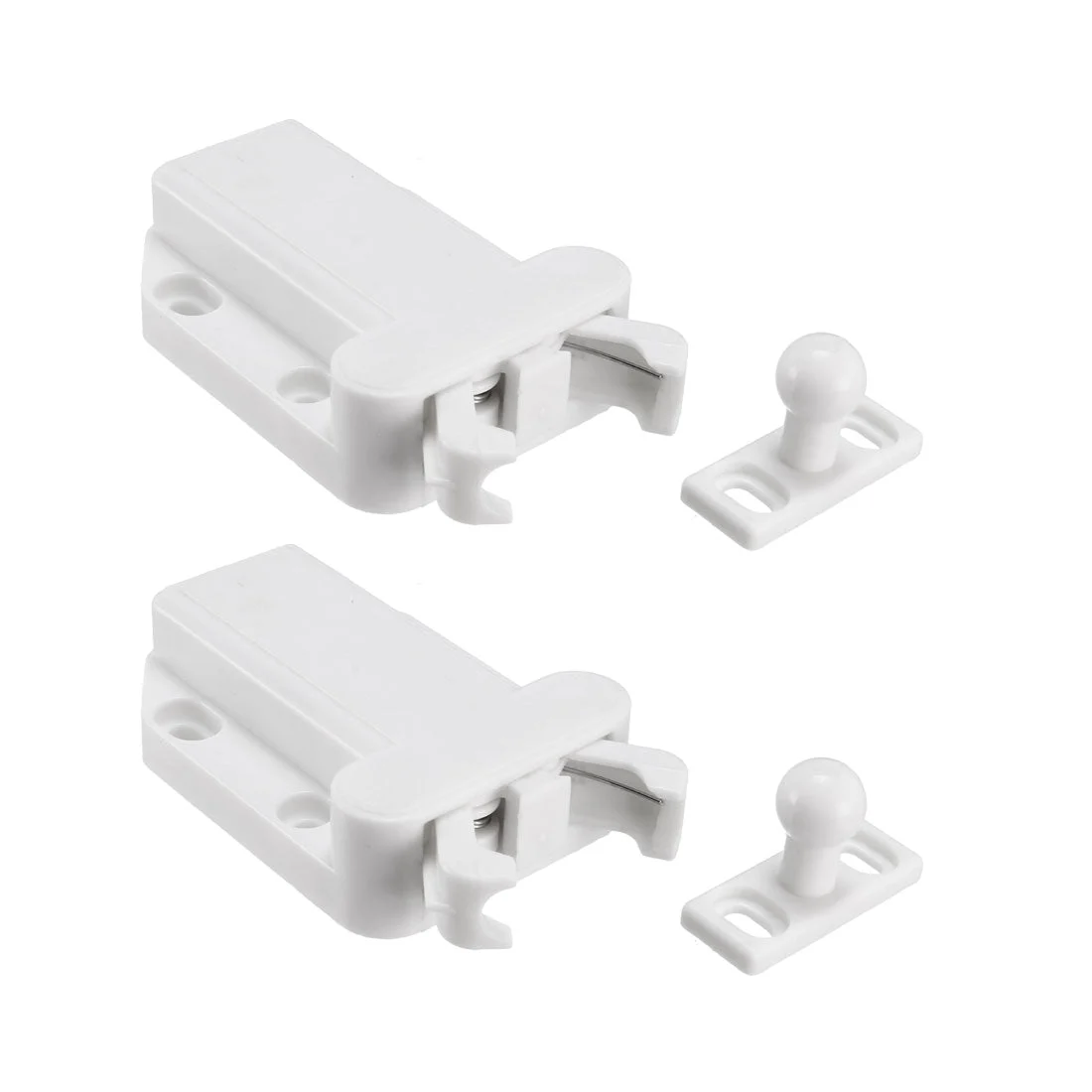 Push Open Latch Lock Touch Catch for Bedroom Cabinet Cupboard Drawer White 2Pcs