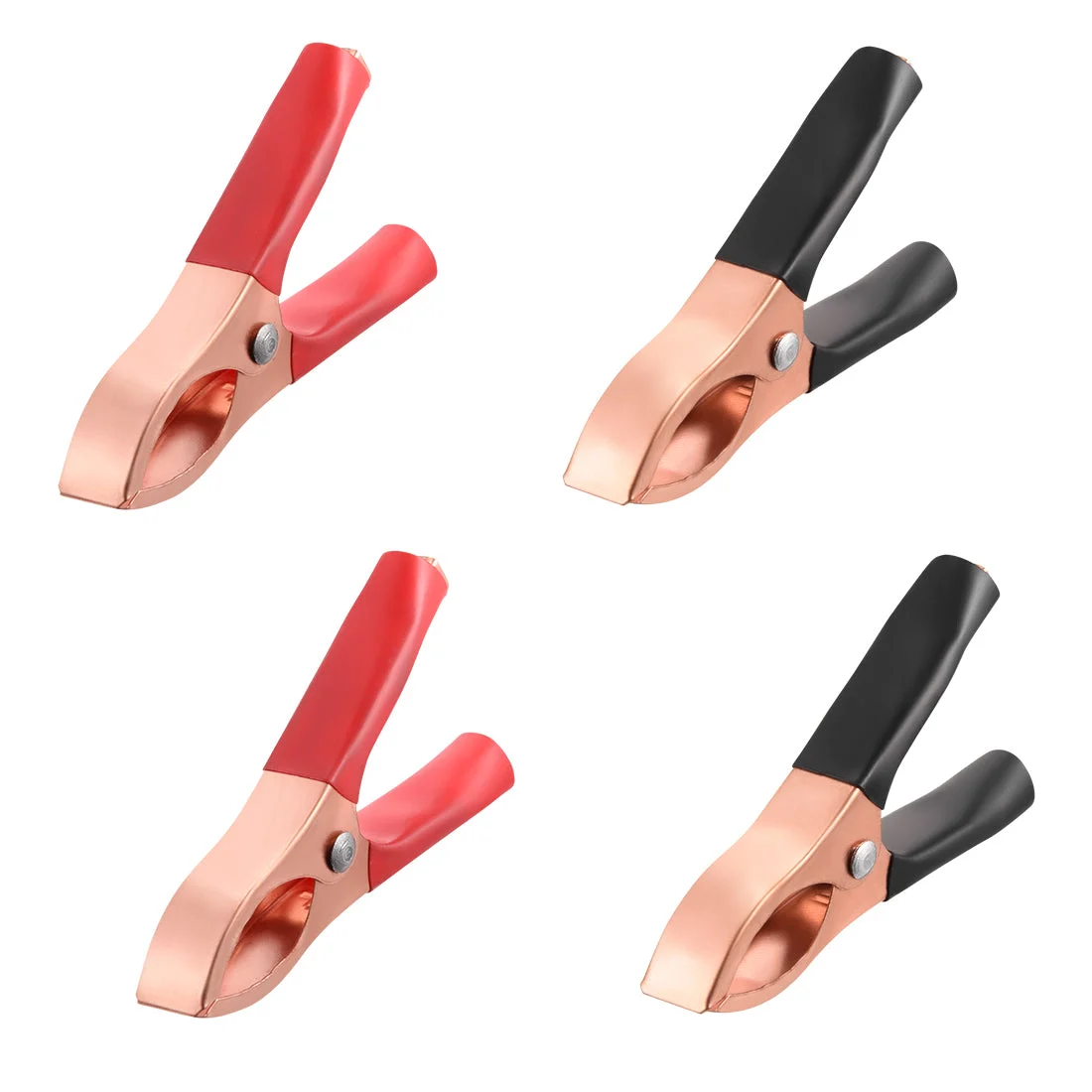 4pcs 15A Heavy-Duty Insulated Alligator Clips,Battery Crocodile Electrical Test Clamps,Battery Charger Clamp