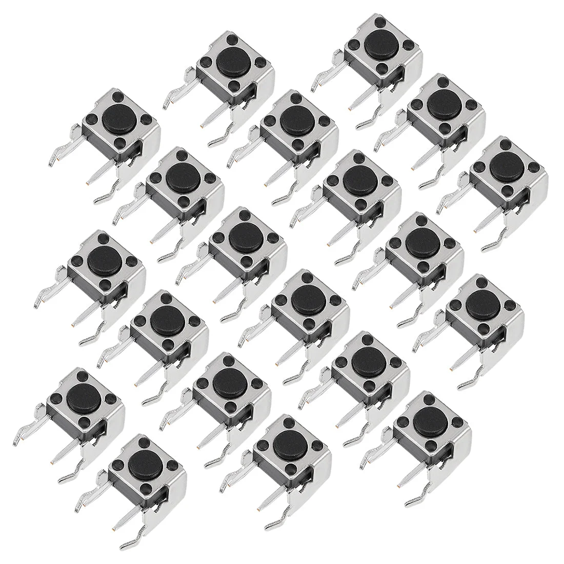 20Pcs Momentary PCB Mounting Fixed Bracket Pushbutton Push Button Tact Tactile Switch DIP 2 Terminals 6x6x4mm Size