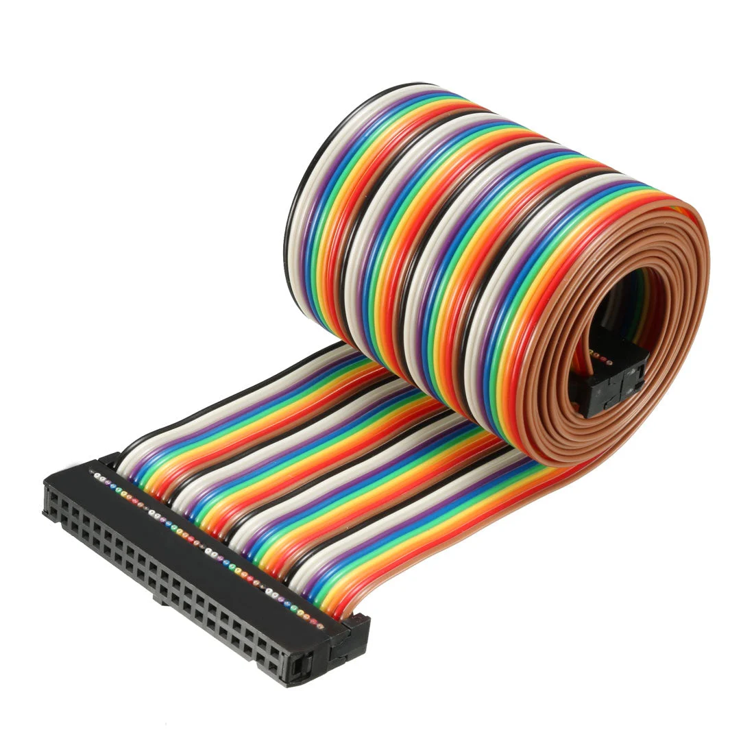 IDC Rainbow Wire Flat Ribbon Cable 40 Pins 118cm Length 2.54mm Pitch Type-C