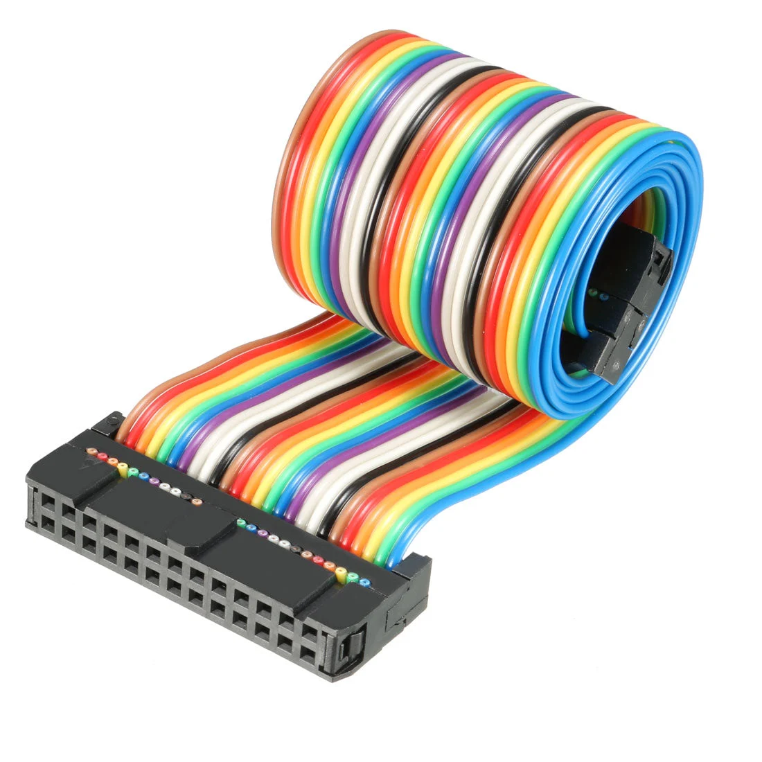 IDC Rainbow Wire Flat Ribbon Cable 26 Pins 48cm Length 2.54mm Pitch Type-B