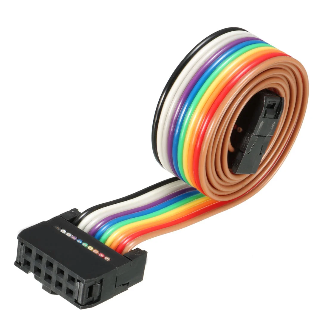 IDC Rainbow Wire Flat Ribbon Cable 10 Pins 48cm Length 2.54mm Pitch Type-C