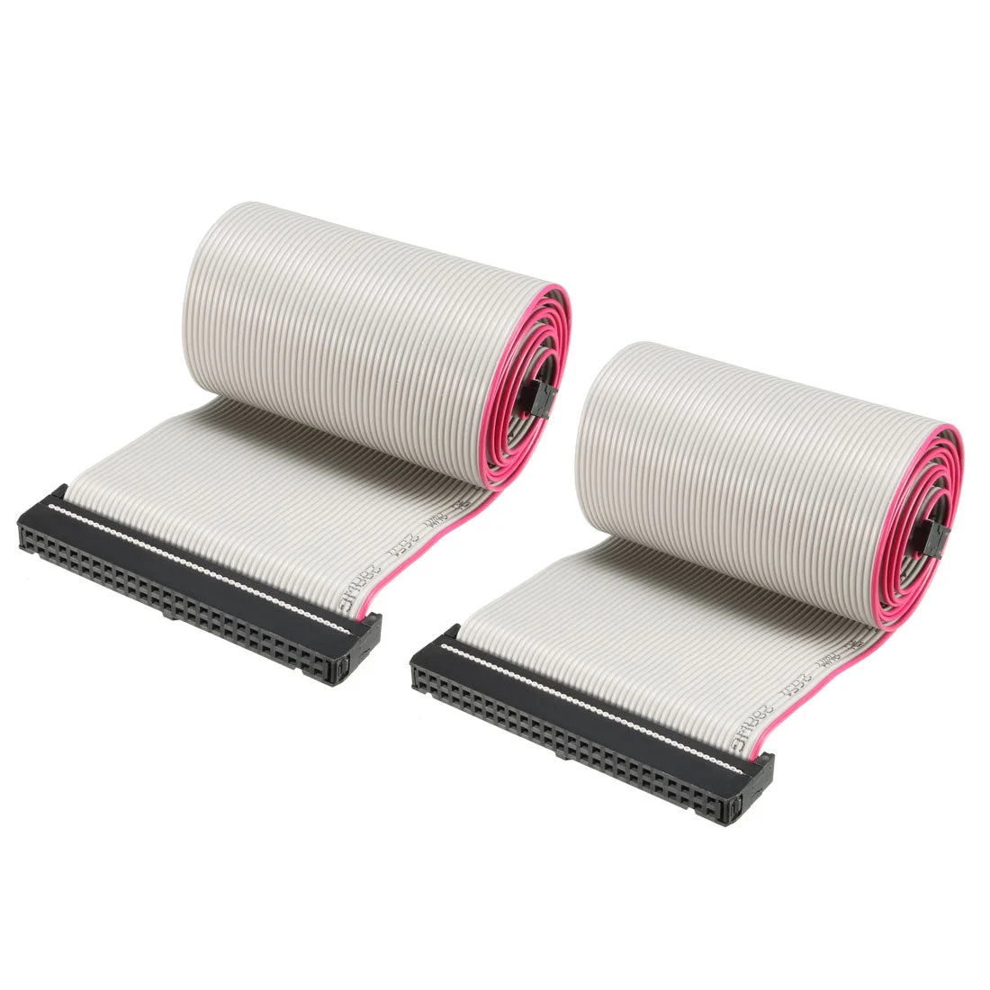 IDC Gray Wire Flat Ribbon Cable 50 Pins 128cm Length 2.54mm Pitch 2pcs Type-C