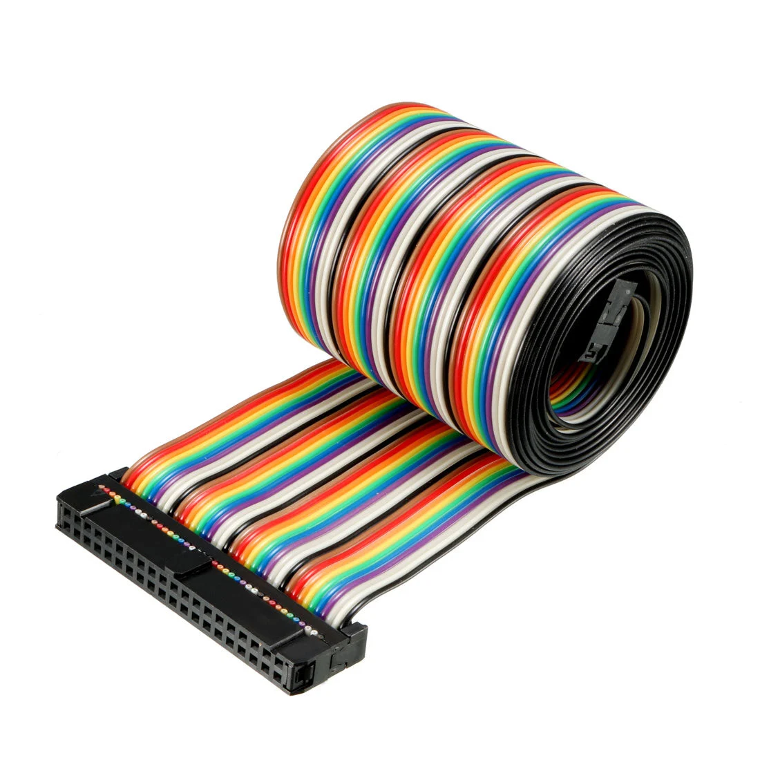 IDC Rainbow Wire Flat Ribbon Cable 40 Pins 128cm Length 2.54mm Pitch Type-B