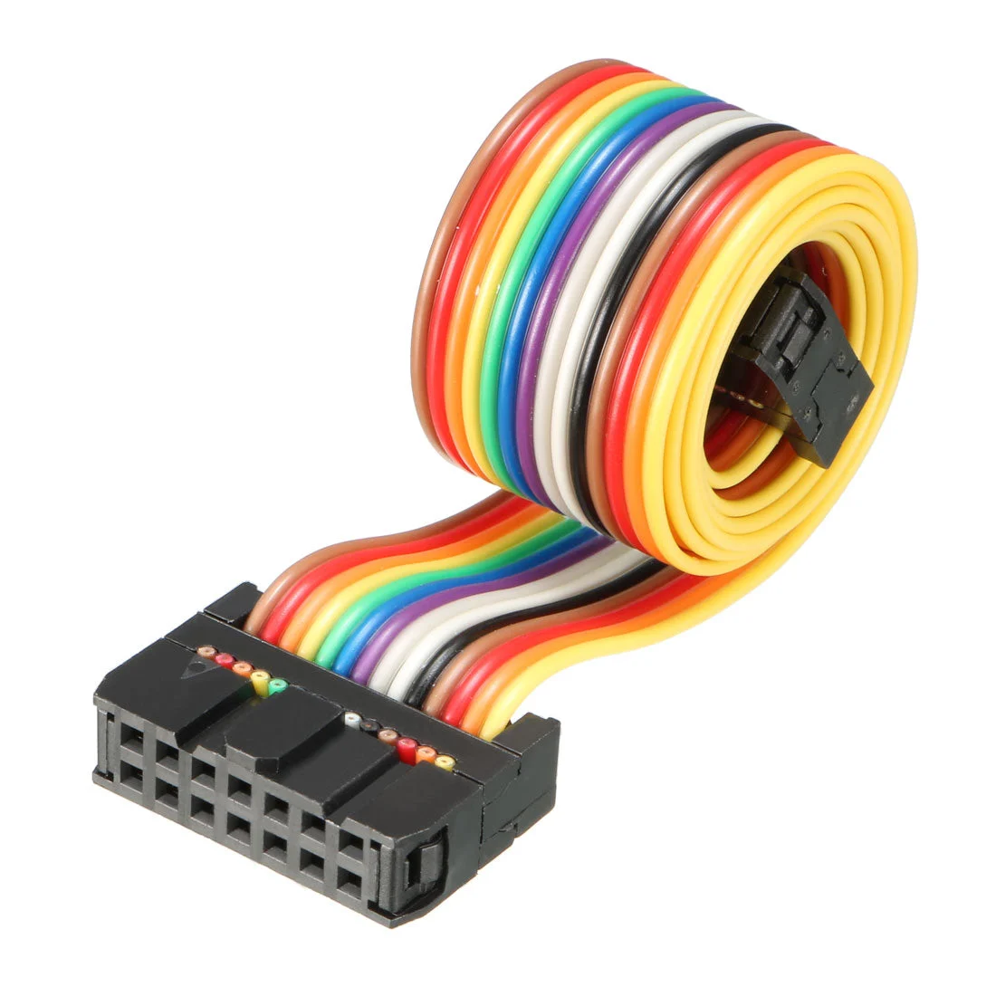 IDC Rainbow Wire Flat Ribbon Cable 14 Pins 43cm Length 2.54mm Pitch Type-A