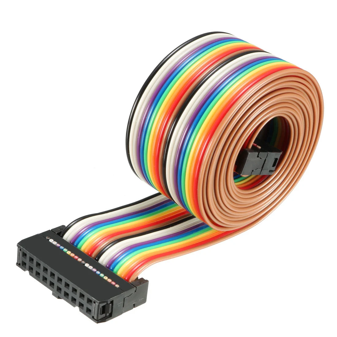 IDC Rainbow Wire Flat Ribbon Cable 20 Pins 128cm Length 2.54mm Pitch Type-C