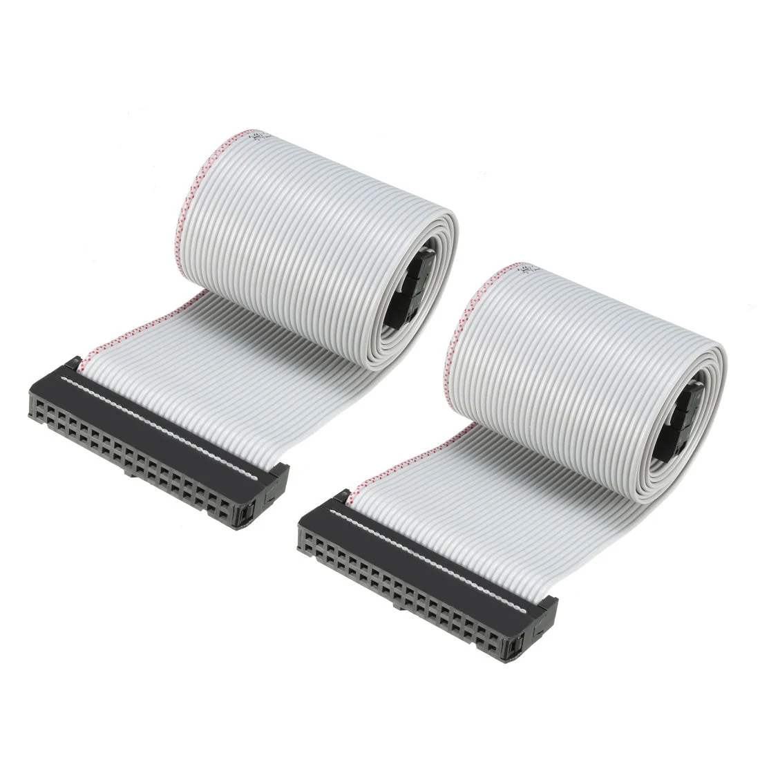 IDC Gray Wire Flat Ribbon Cable 34 Pins 66cm Length 2.54mm Pitch 2pcs Type-C