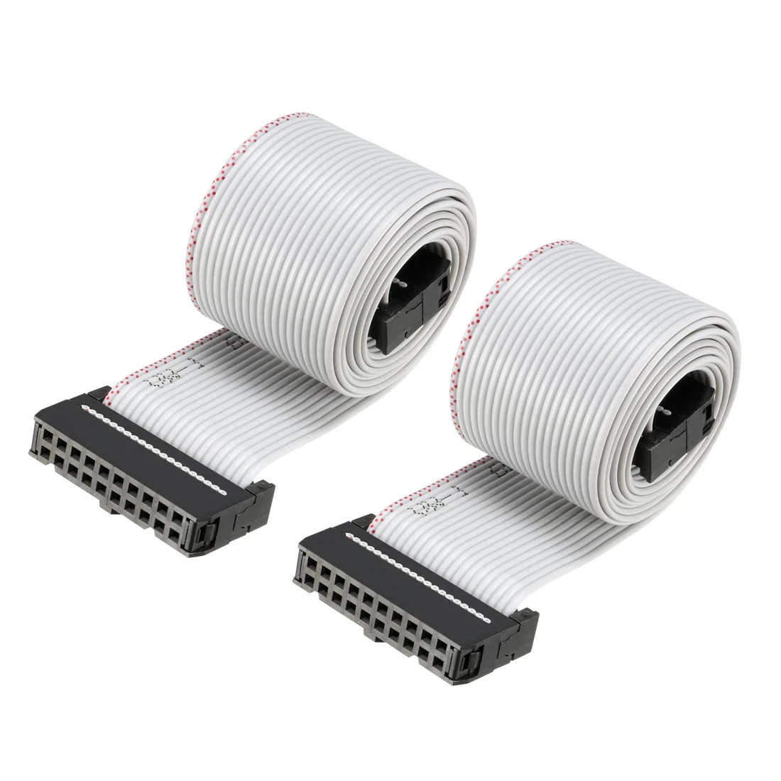 IDC Gray Wire Flat Ribbon Cable 20 Pins 66cm Length 2.54mm Pitch 2pcs Type-C