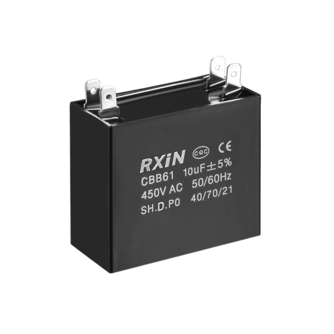 CBB61 Run Capacitor 450V AC 10uF 2 Insert Metallized Polypropylene Film Capacitors for Ceiling Fan