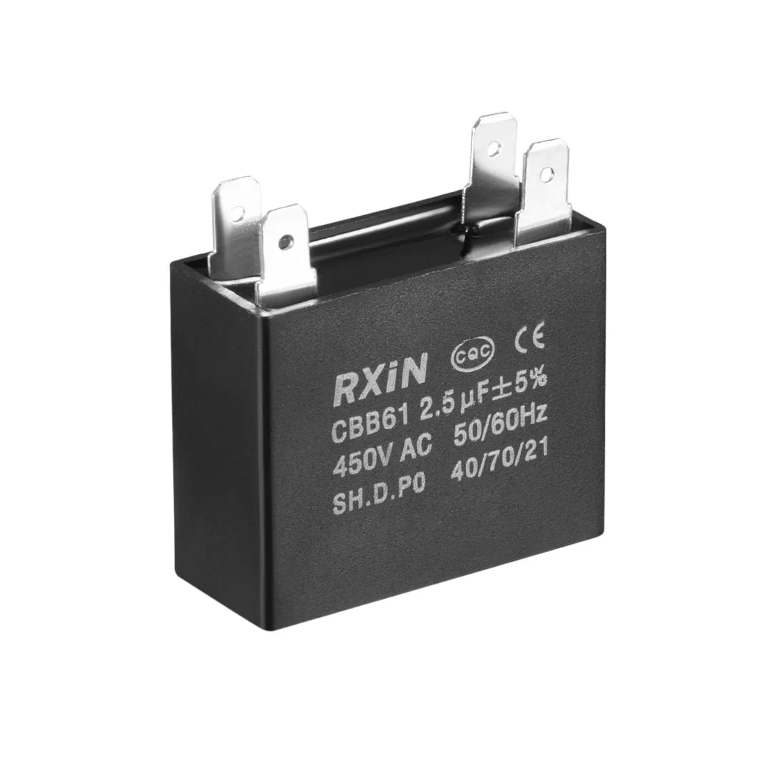 CBB61 Run Capacitor 450V AC 2.5uF 2 Insert Metallized Polypropylene Film Capacitors for Ceiling Fan