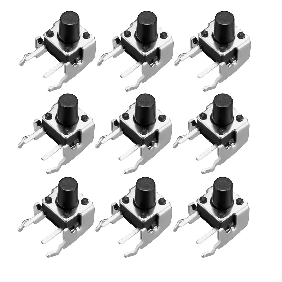 15Pcs Momentary PCB Side Mounting Fixed Bracket Pushbutton Push Button Tact Tactile Switch DIP 2 Terminals 6mmx6mmx8mm