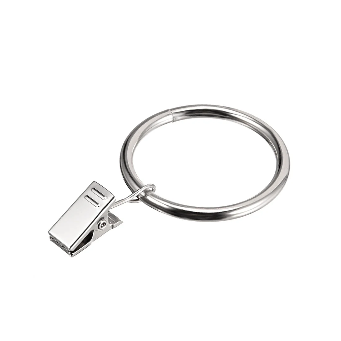 Curtain Clip Rings with Hooks Metal 1.5 Inch Inner Dia 4mm Thickness Drapery Ring for Window Curtain Rods Silver Tone 24 Pcs