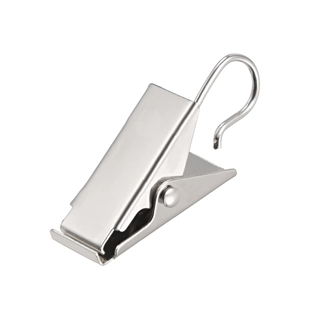 Curtain Clips with Hooks Metal 1 Inch Clip Length for Drapery, Photos, Art Craft Display and Home Decoration Silver Tone 24 Pcs