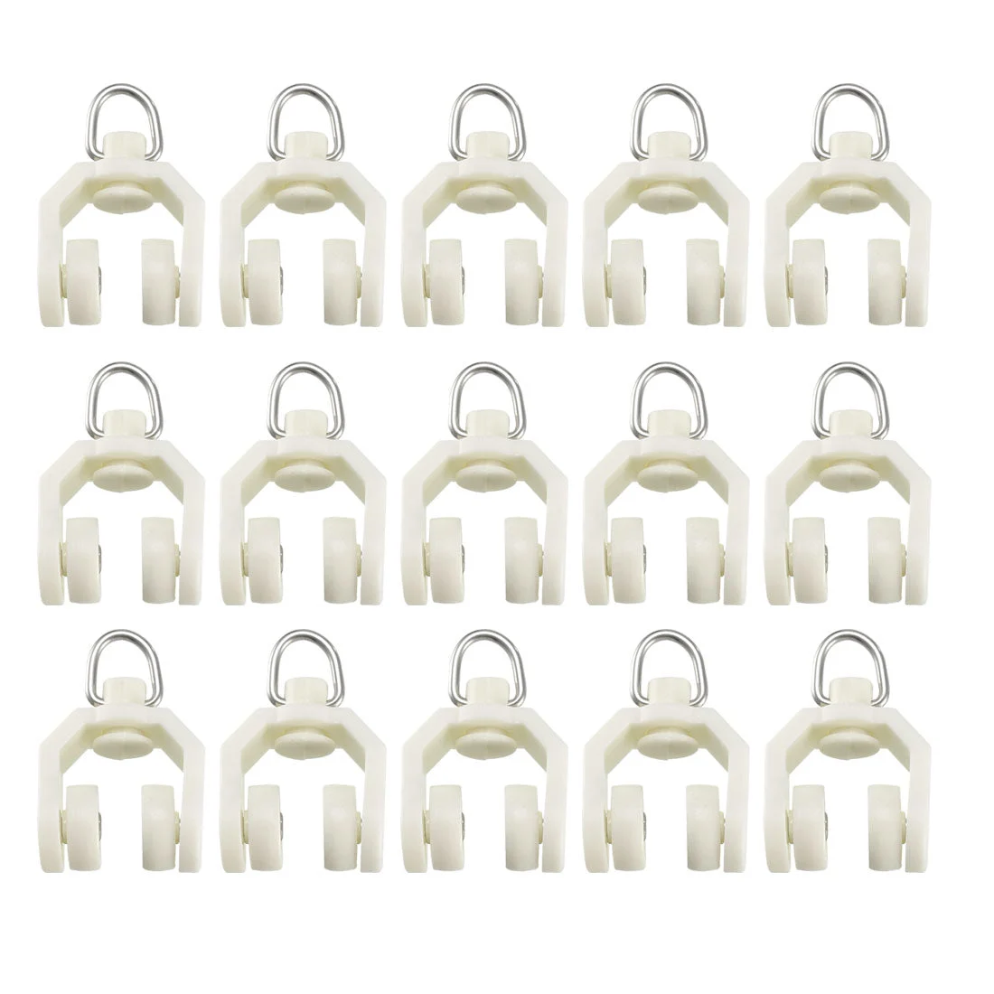 Uxcell Curtain Track Plastic Twin Wheeled Carriers Drapery Rail Sliding Glider for Windows Shower Curtain Tracks 11mm Dia 80 Pcs