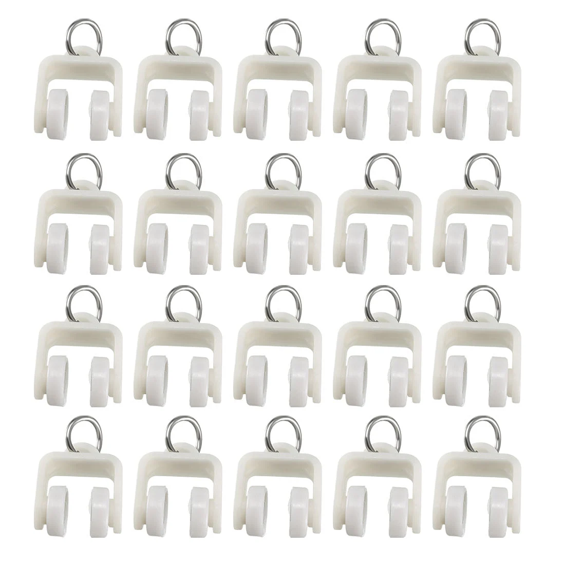 Uxcell Curtain Track Plastic Twin Wheeled Carriers Drapery Rail Sliding Glider for Windows Shower Curtain Tracks 13mm Dia 100 Pcs