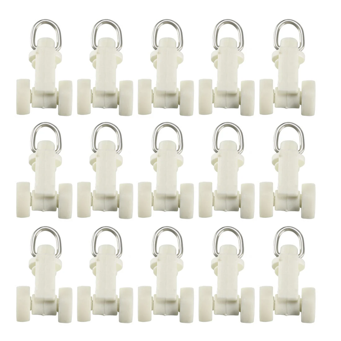 Uxcell Curtain Track Plastic Twin Wheeled Carriers Drapery Rail Sliding Glider for Windows Shower Curtain Tracks 10mm Dia 80 Pcs