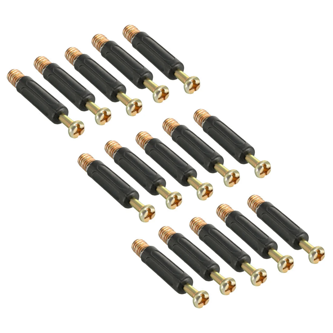 Furniture Connecting Fitting 6mm Dia Thread Bolts Screws Plastic Covered 15 Pcs