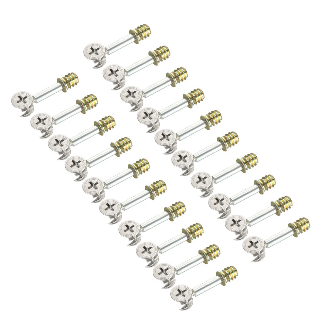 20 Sets Furniture Connecting 15mm OD Cam Self-tapping Fitting with Dowel Nut