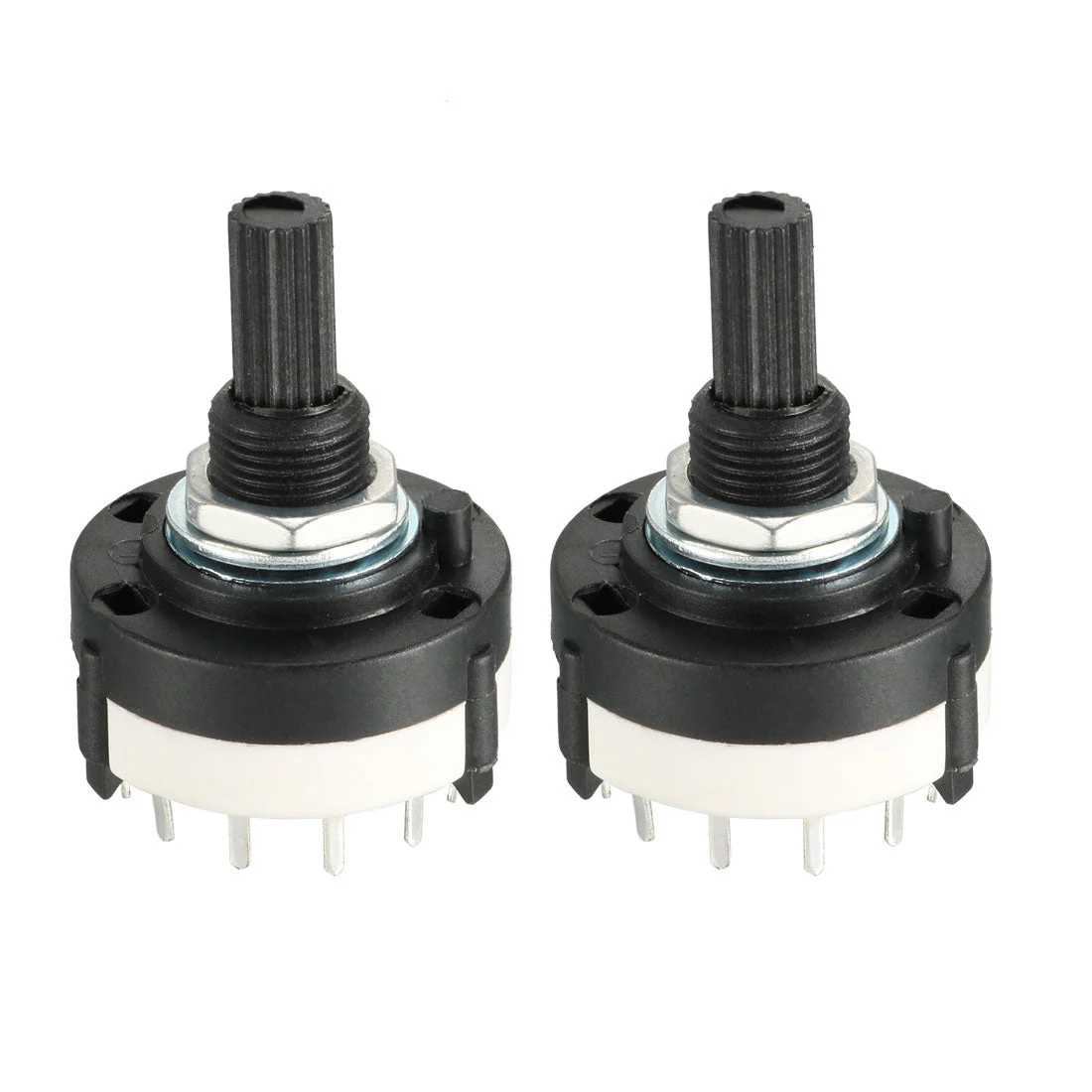 1P12T 1 Pole 12 Throw Single Deck Band Channel Rotary Switch Selector 2pcs
