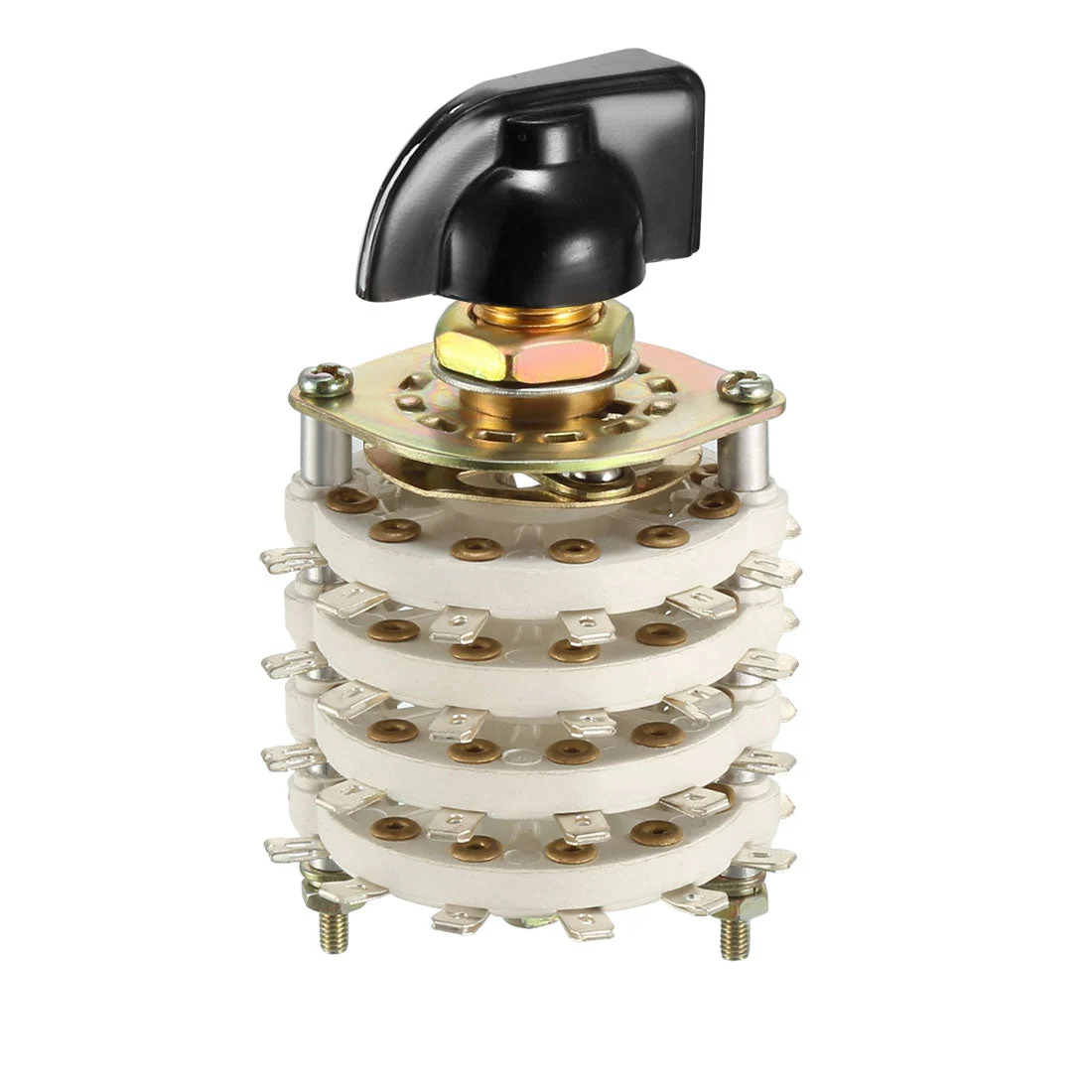 4P11T 4 Pole 11 Throw 4 Deck Band Channel Rotary Switch Selector with Plastic Knob