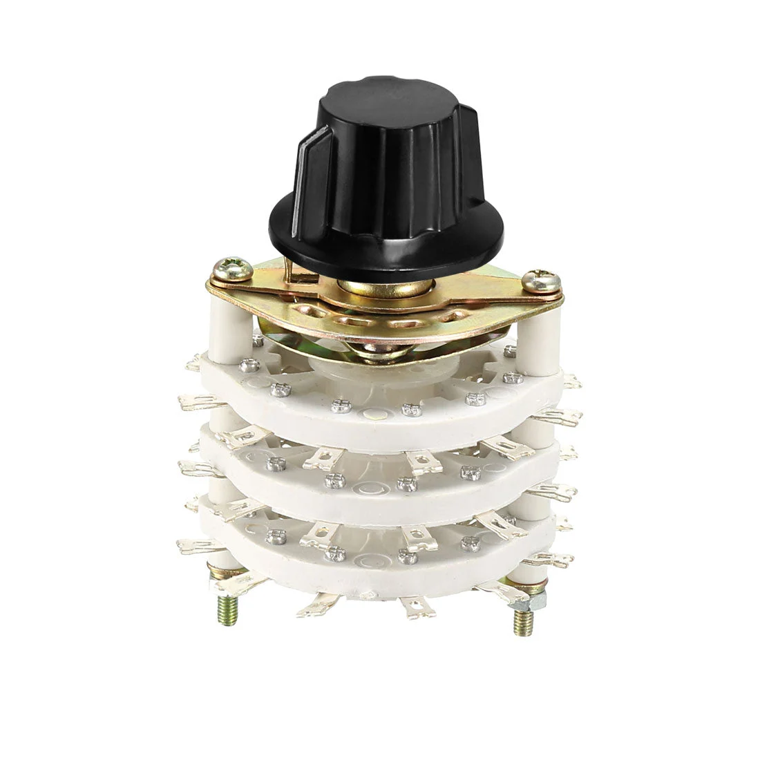 6P5T 6 Pole 5 Position 3 Deck Band Channel Rotary Switch Selector with Plastic Knob
