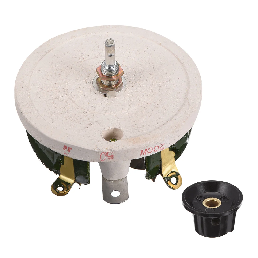 Uxcell Wirewound Ceramic Potentiometer Variable Rheostat Resistor 200W 50R Ohm With Knobs