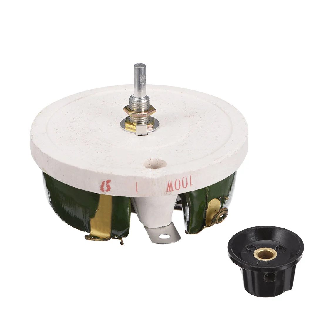 Wirewound Ceramic Potentiometer Variable Rheostat Resistor 100W 1K Ohm With Knobs