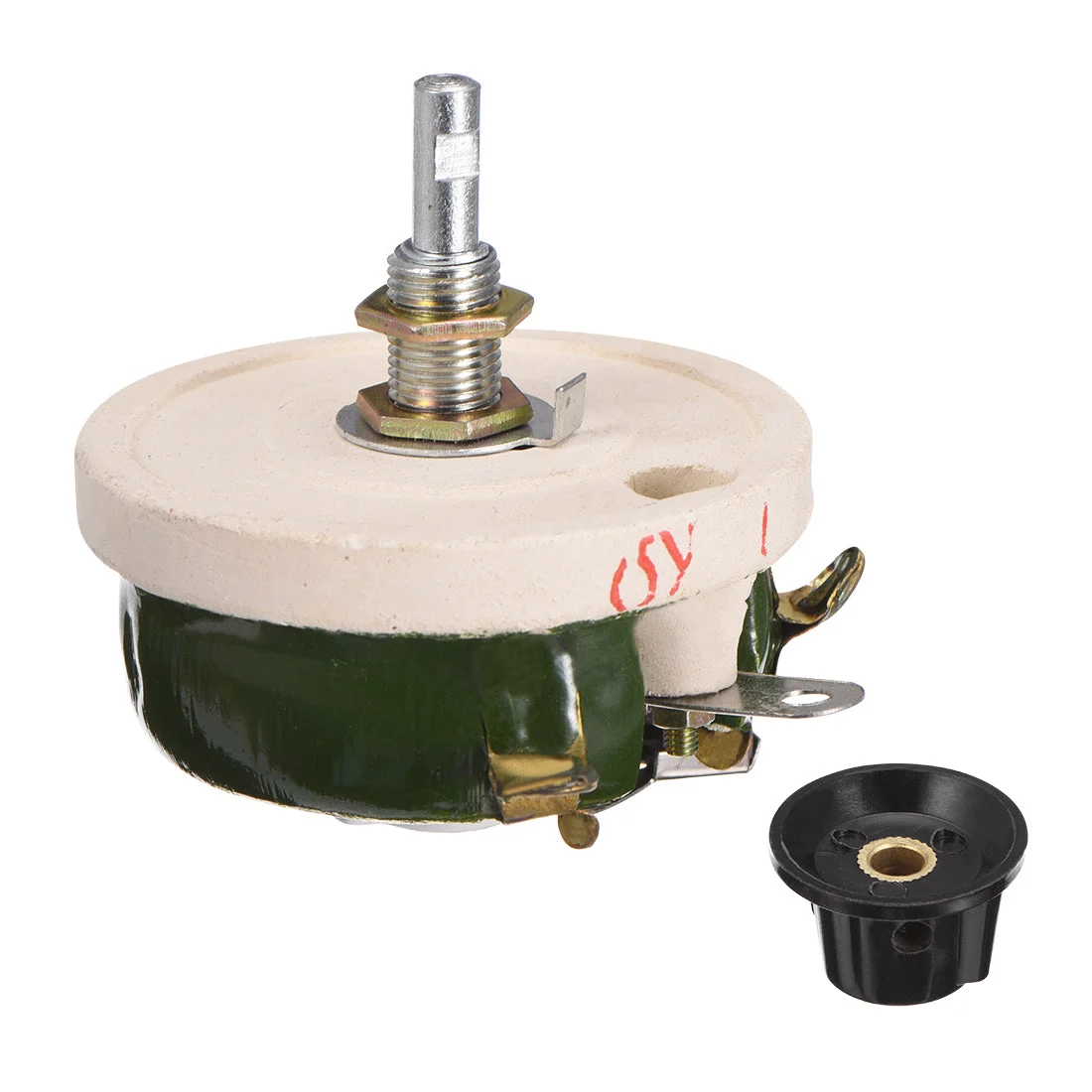50W 1K Ohm Wirewound Ceramic Potentiometer Variable Rheostat Resistor with Knob