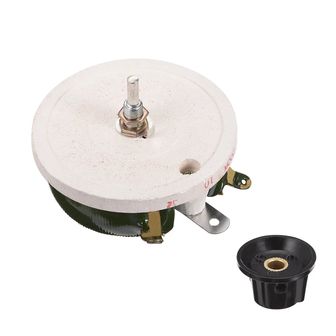 Uxcell 200W 10R Ohm Wirewound Ceramic Potentiometer Variable Rheostat Resistor With Knob