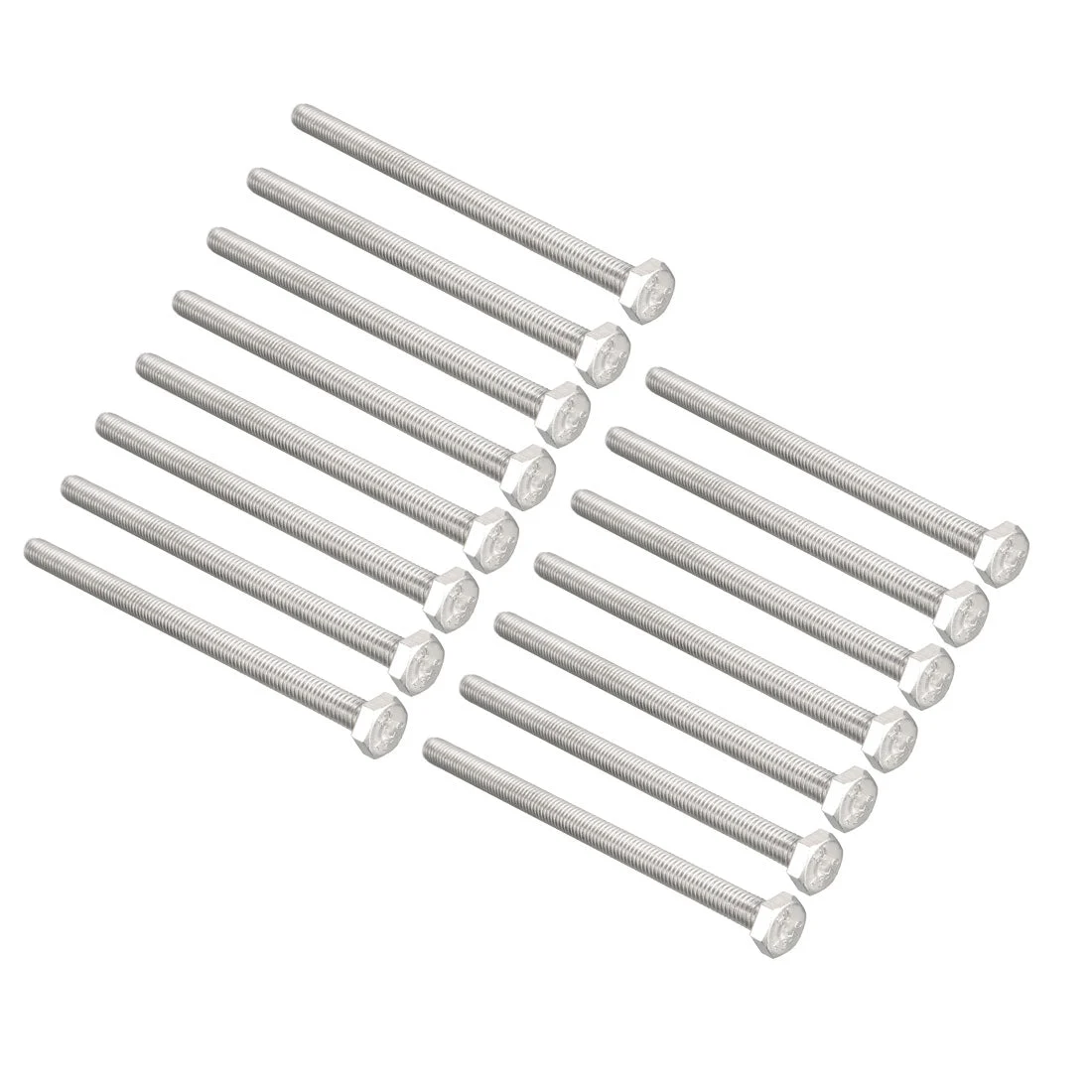 M6x100mm Hex Bolts 304 Stainless Steel Hexagon Screw Bolt 15pcs