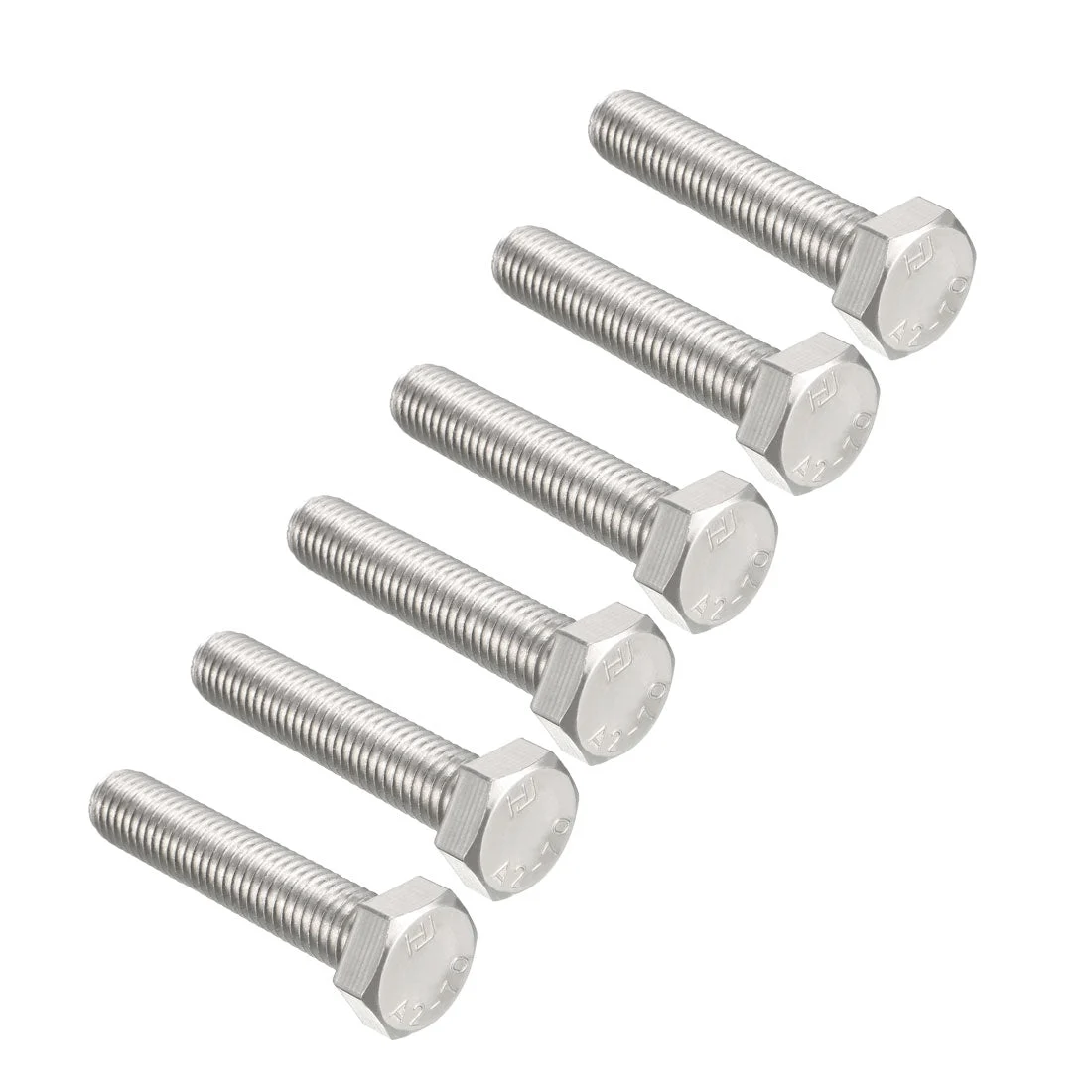 M10x50mm Hex Bolts 304 Stainless Steel Hexagon Screw Bolt 6pcs