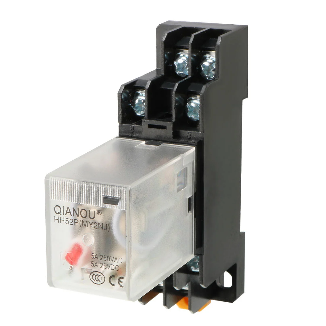 AC24V Coil Red Indicator Light 8 Pin DPDT Electromagnetic General Purpose Power Relay + Socket Base