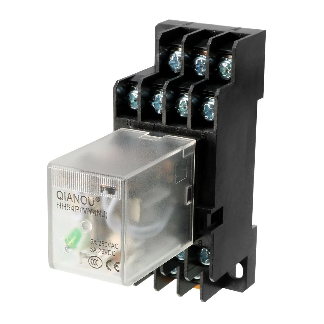 DC12V Coil Green Indicator Light 14 Pin 4P4T Electromagnetic General Purpose Power Relay + Socket Base