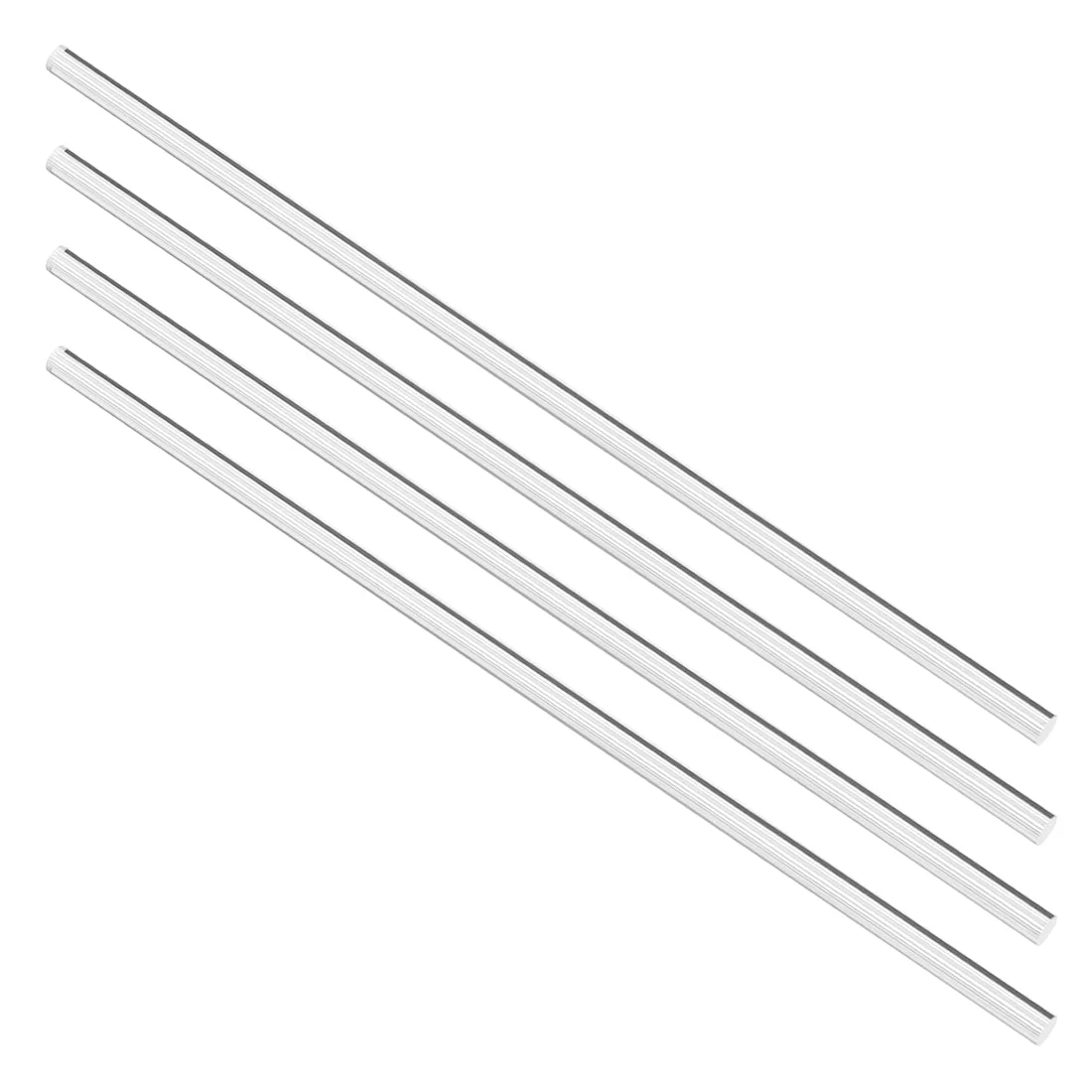 6mmx250mm Straight White Line Solid Acrylic Round Rod PMMA Bar 4pcs