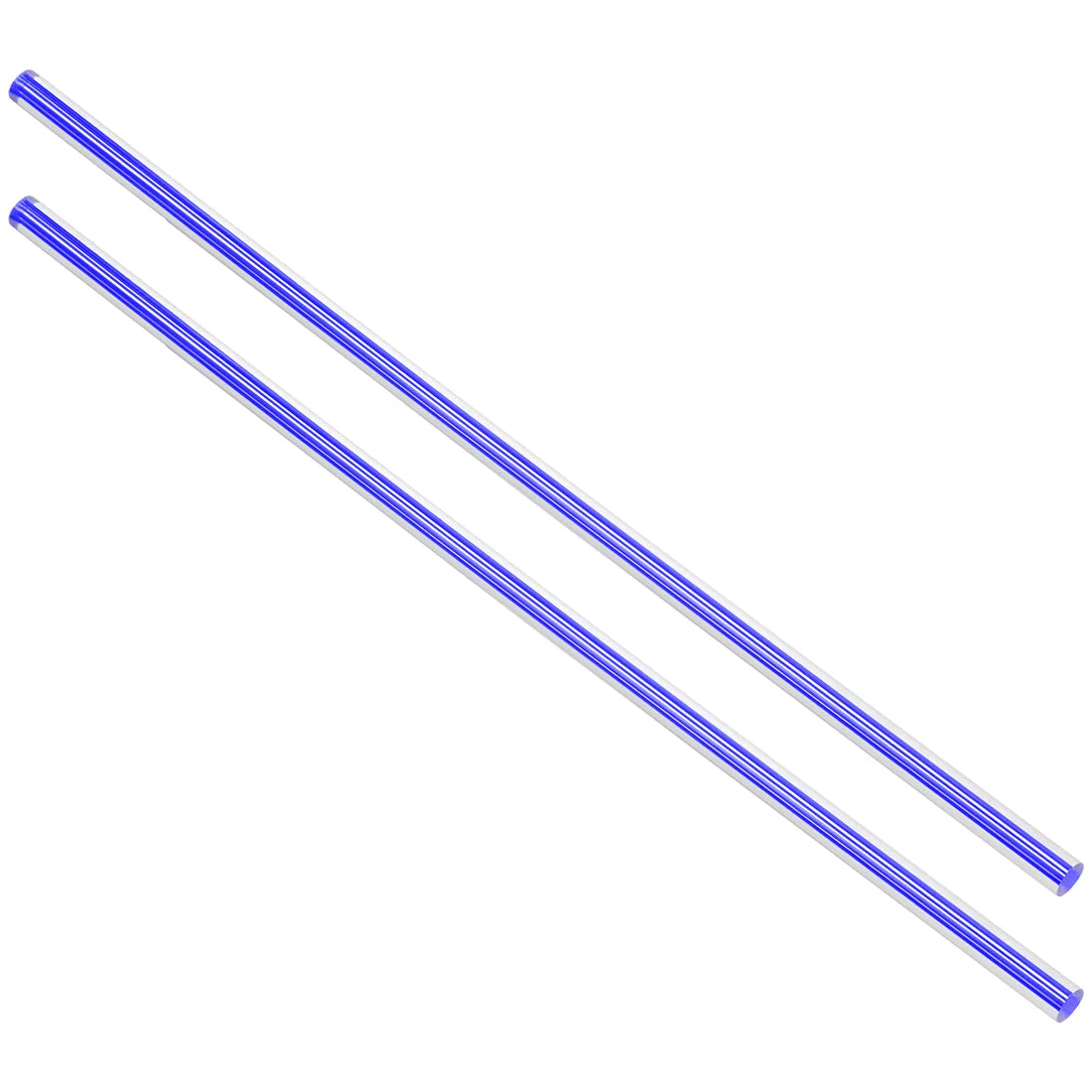 6mmx250mm Straight Dark Blue Line Solid Acrylic Round Rod PMMA Bar 2pcs