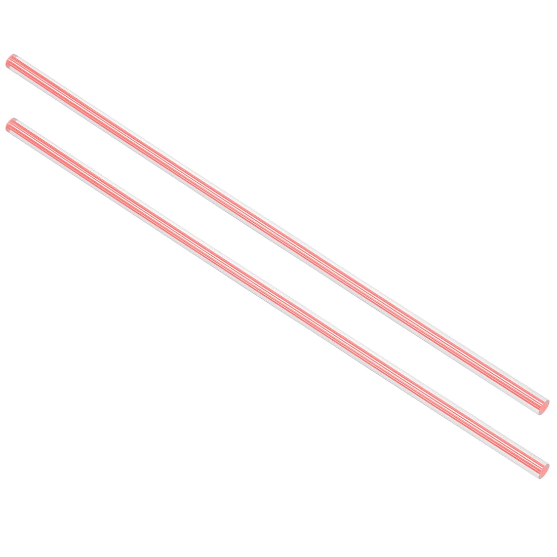 Acrylic Round Rod,1/4 Diameter 10 Inch Length,Straight Pink Line,Solid Plastic PMMA Bar Stick 2pcs