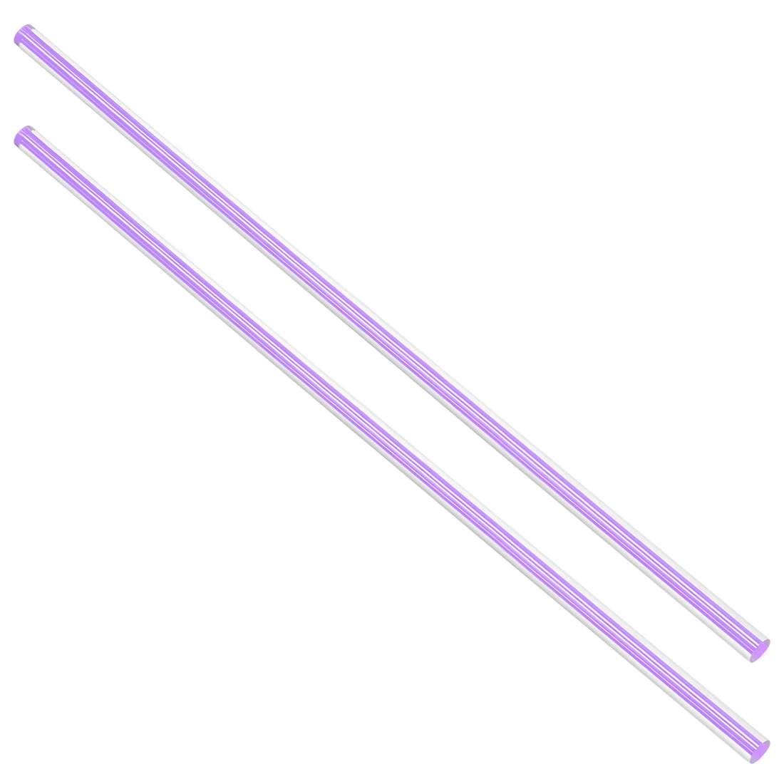 6mmx250mm Straight Light Purple Line Solid Acrylic Round Rod PMMA Bar 2pcs