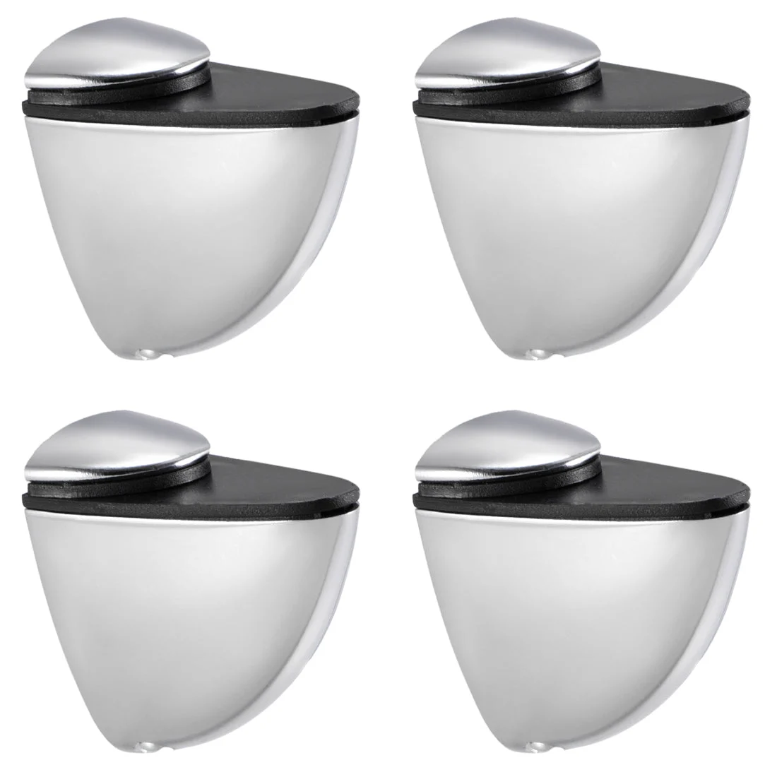 Glass Shelf Bracket Wall Mount Adjustable Zinc Alloy Bright Chrome Holder for 3-15mm Thickness 4pcs