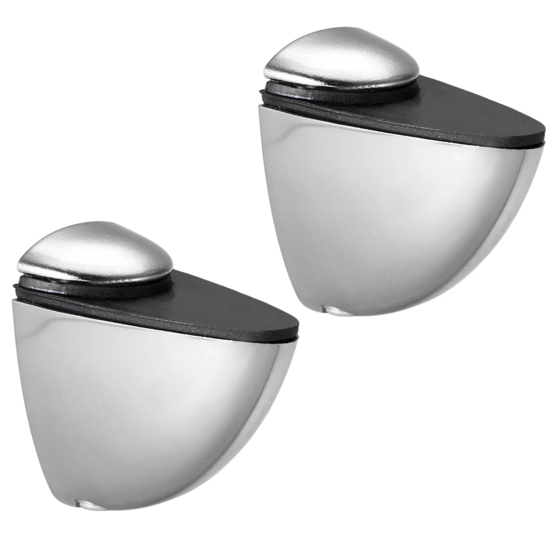 Glass Shelf Bracket, Adjustable Brushed Nickel Clip for 3-8mm Thickness 2 Pcs