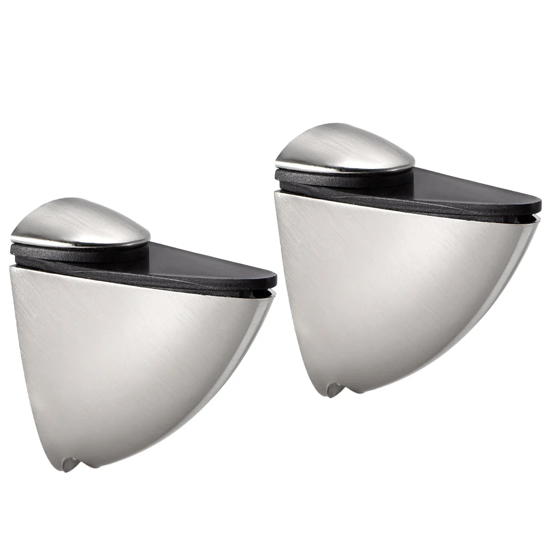 Glass Shelf Bracket Adjustable Brushed Nickel Clamp for 3-15mm Thickness 2pcs