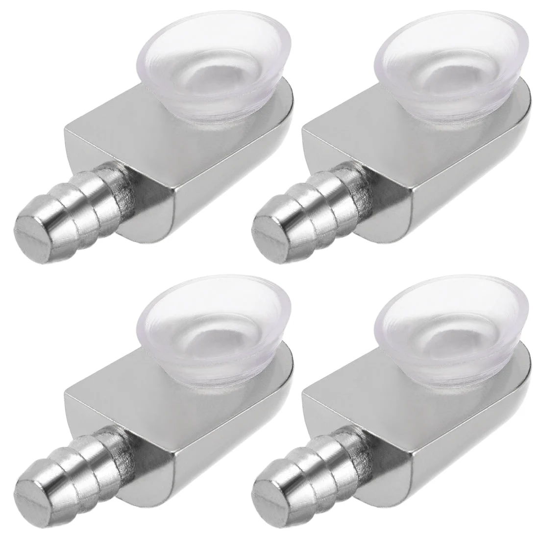 Shelf Support Pegs Glass Bracket Zinc Alloy Nail Panel Pallet Holder with Suction Cup with 5.2mm Dia Barb, 4pcs