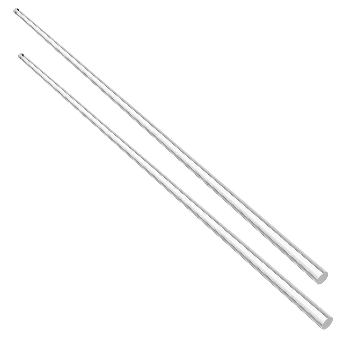 6mmx500mm Round Shape Solid Acrylic Rod PMMA Extruded Bar Clear 2Pcs